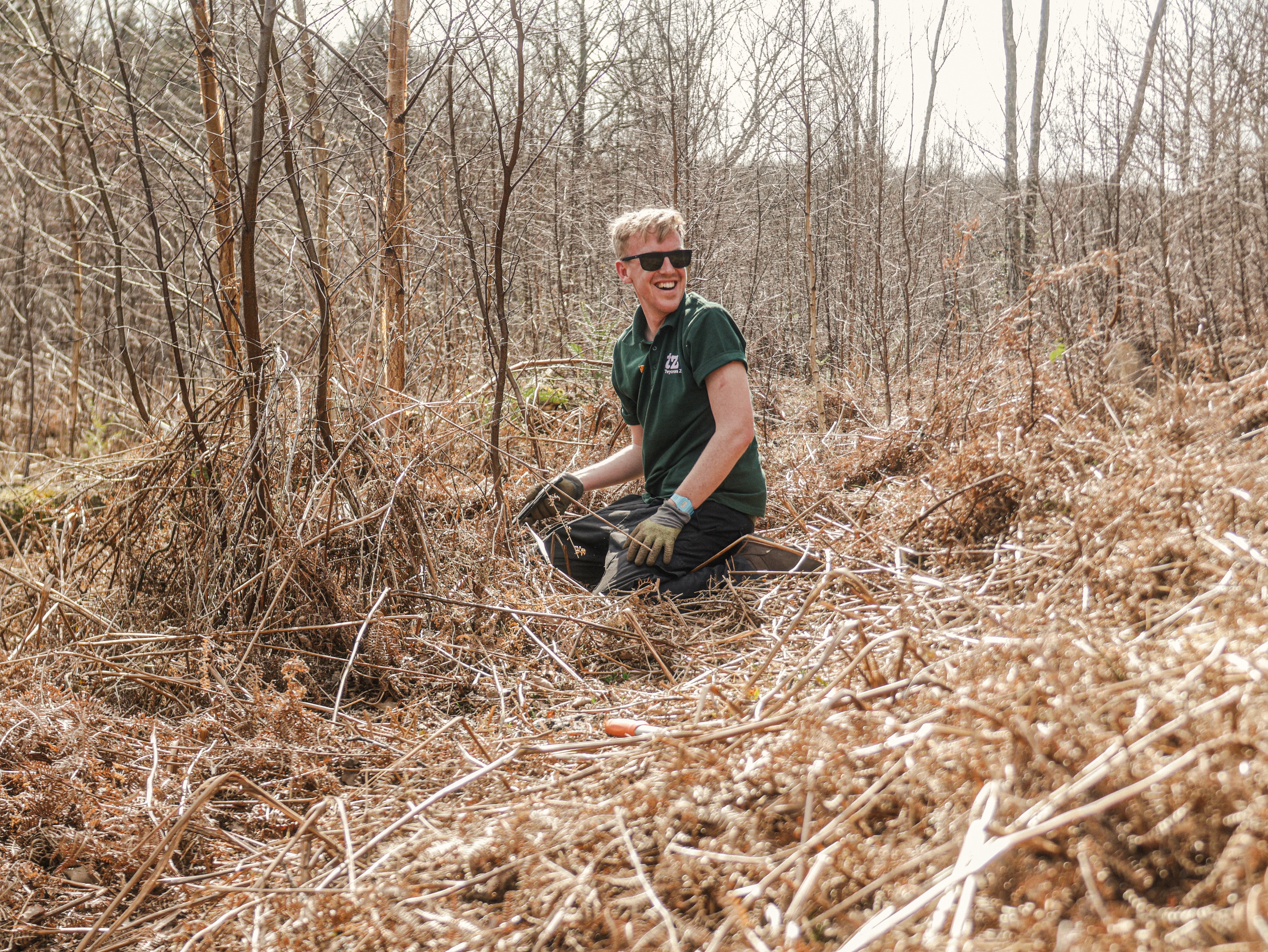 Dr Stuart Young Completing Habitat Management Work In The Wyre Forest Adam Kay