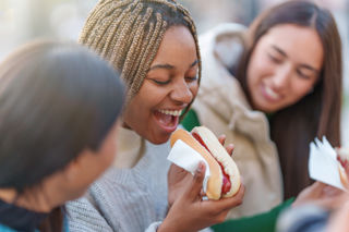 People Eating Hotdogs