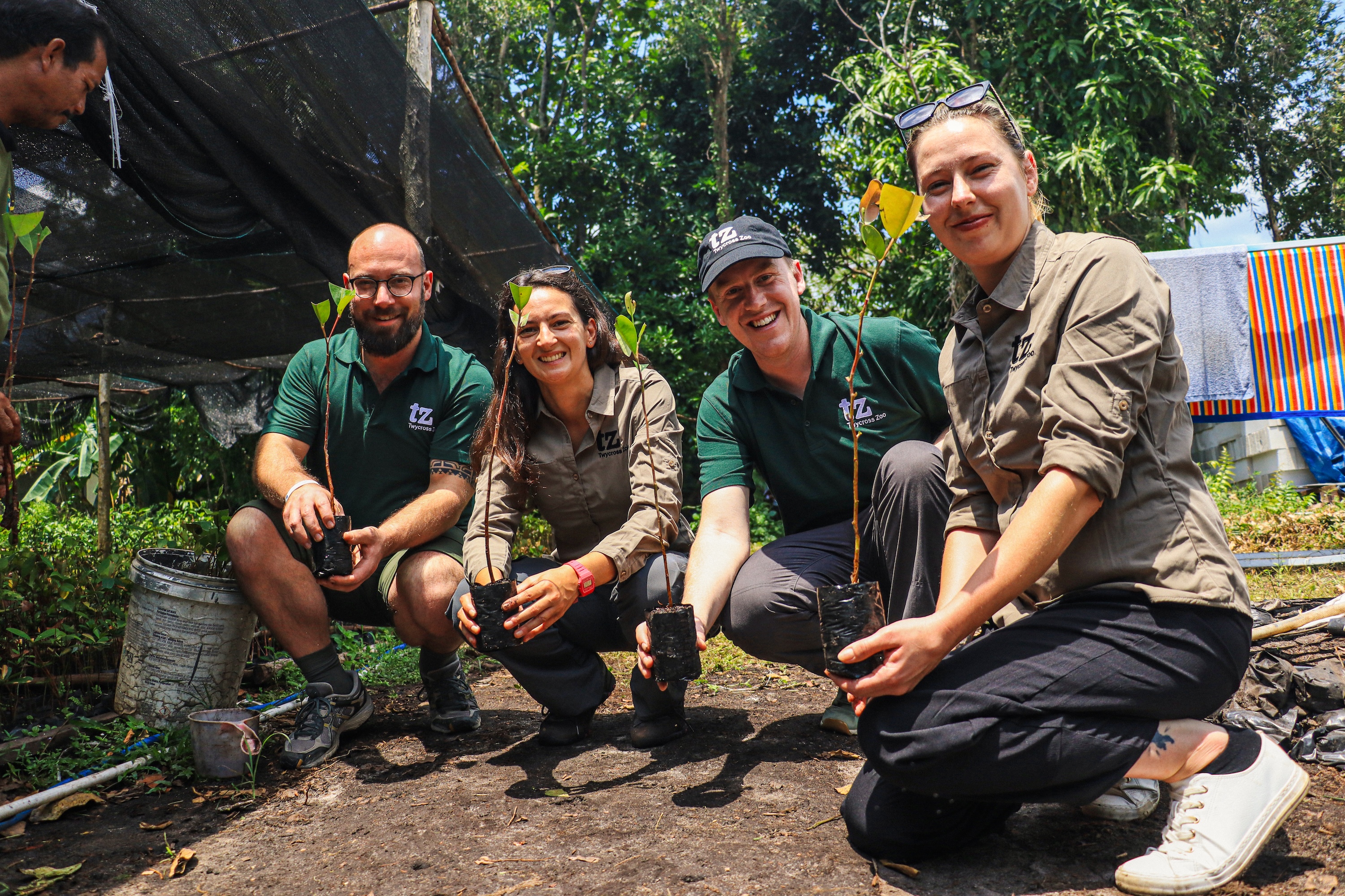 Twycross Zoo Team Working In The Field In Borneo BNF
